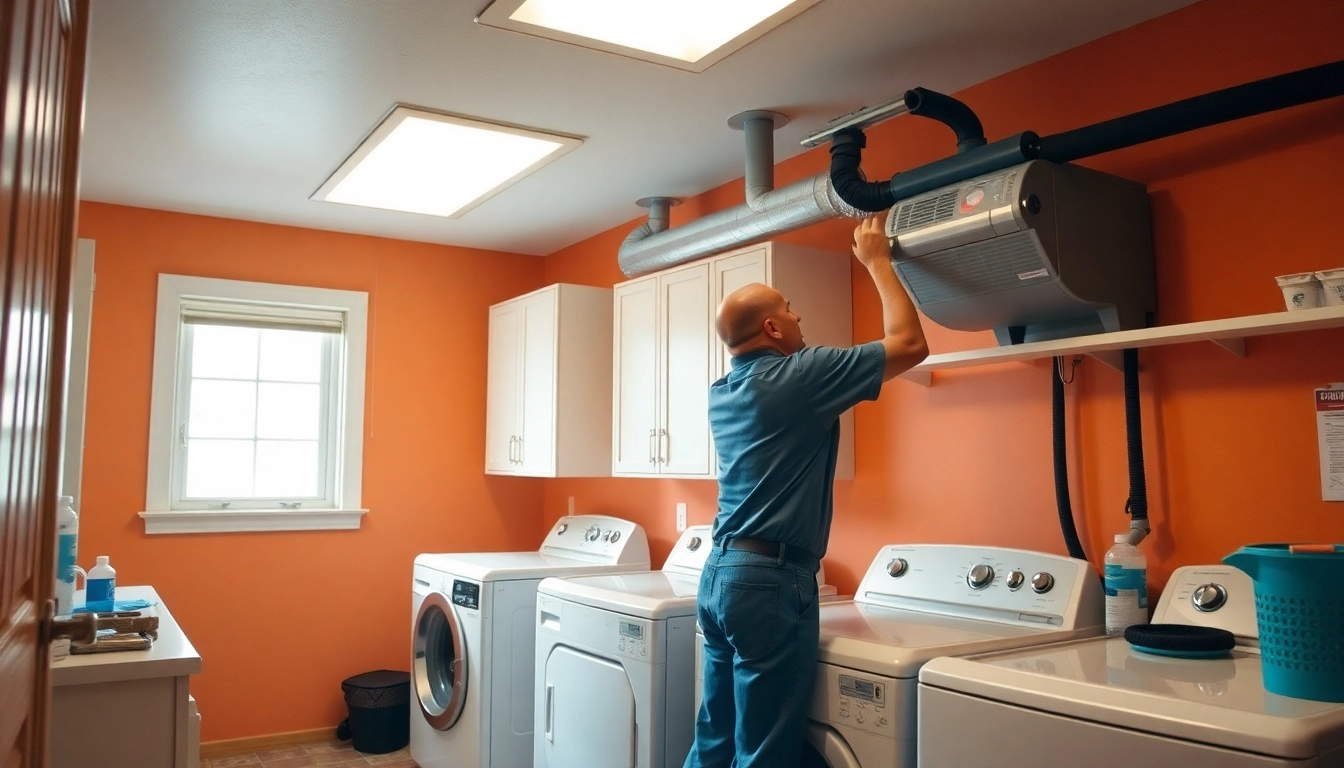 Dryer vent cleaning Salt Lake City - Expert technician cleaning a dryer vent with efficiency and care.