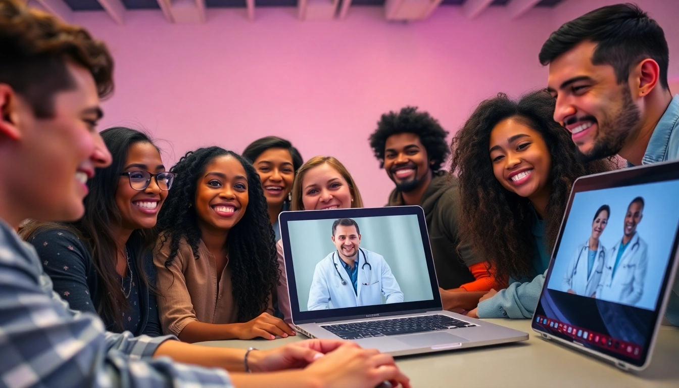 Join diverse students as they engage in virtual shadowing opportunities with medical professionals online.