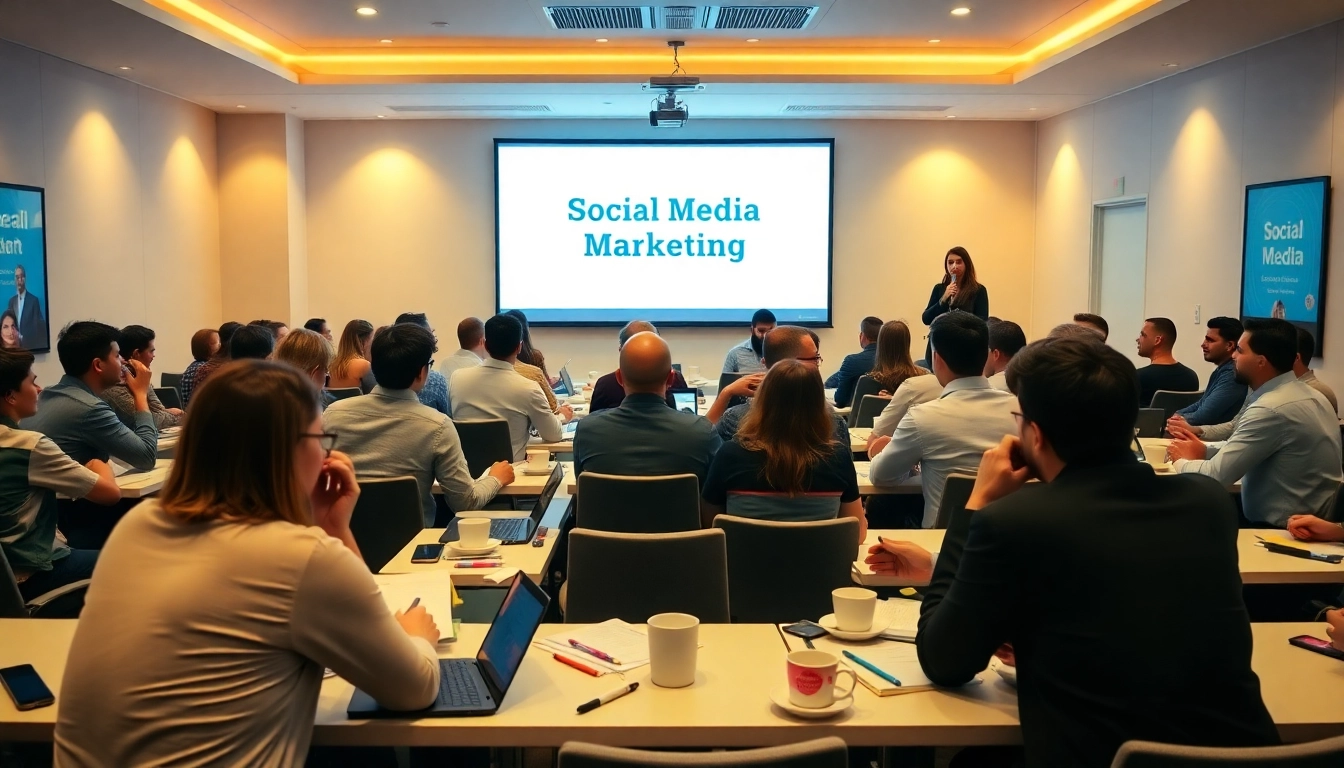 Participants engaged in Seminar Social Media Cyprus enhancing their marketing skills together.