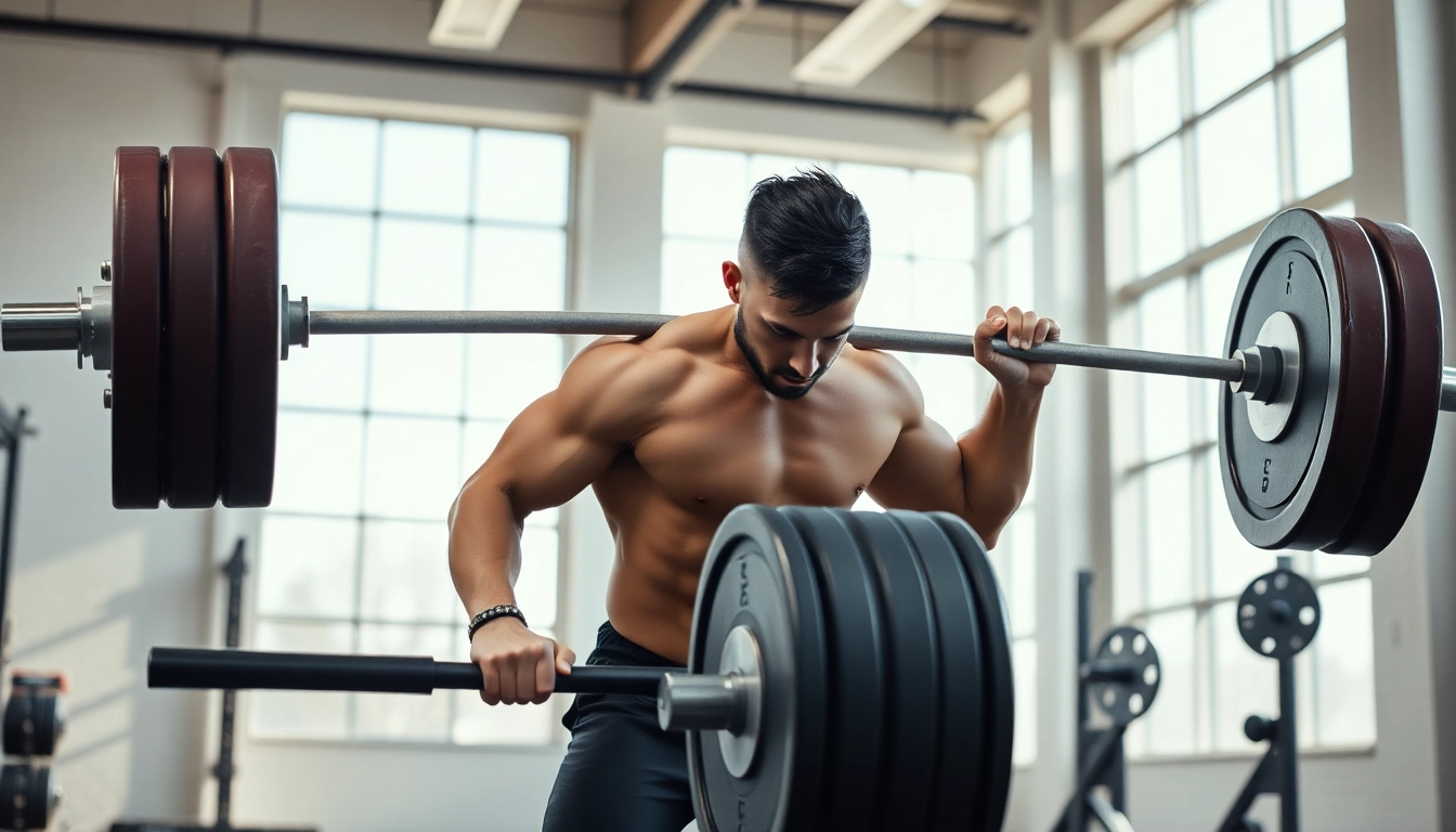 Weightlifting athlete executing a snatch lift in a well-lit gym environment, showcasing strength and focus.