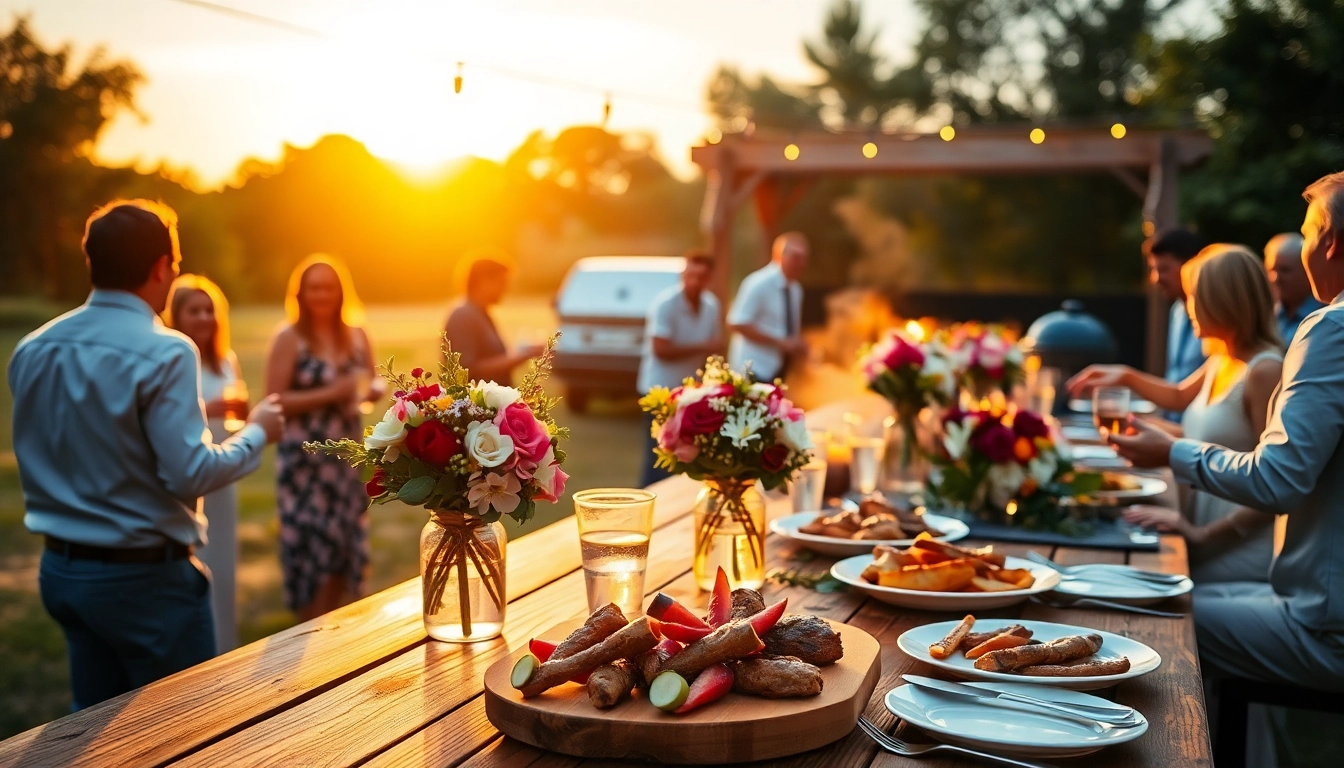 Delicious Hochzeit Grill Catering für Berlin service showcasing a beautiful outdoor setting and BBQ delights.