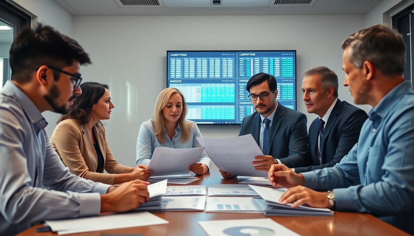 Conducting competitor pricing research with a collaborative business team and market analysis tools.