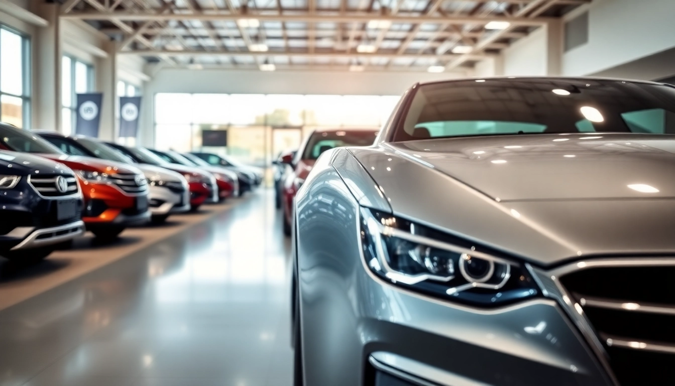 Engaging scene of a competitive car Part Exchange with a well-maintained sedan and a bright dealership.