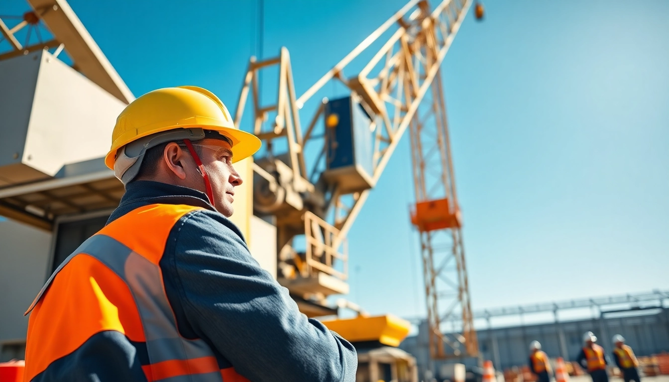 View of NVQ Level 4 Crane supervisor answers preparation with a crane at a worksite.
