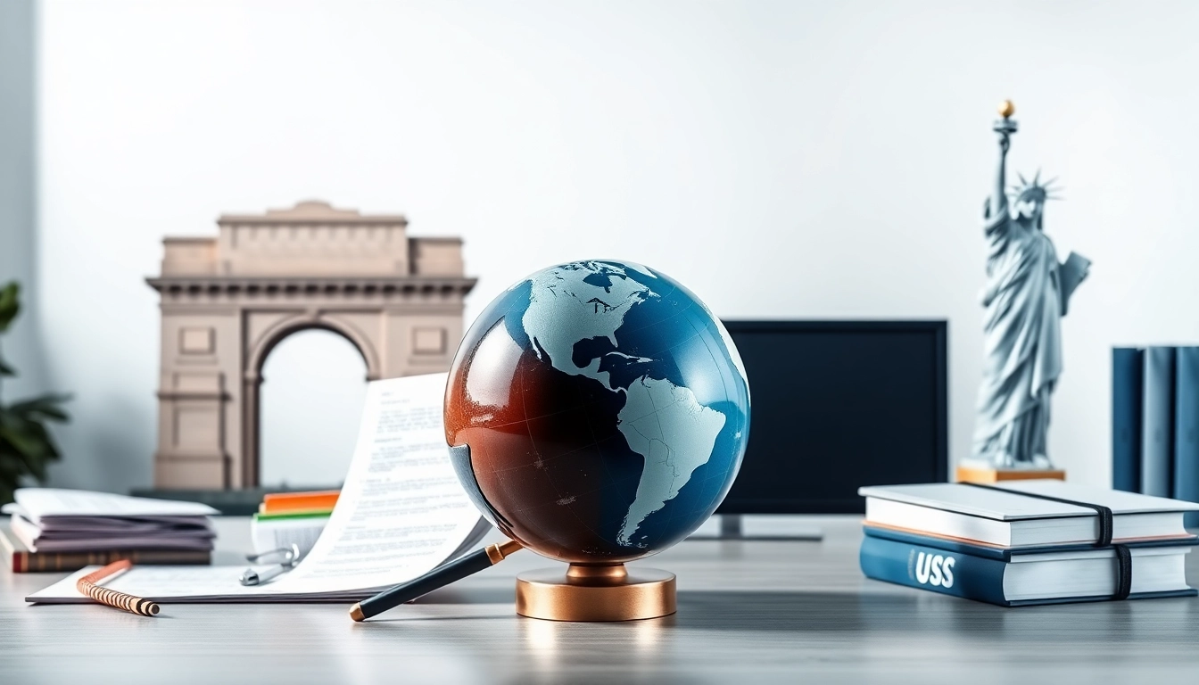 Visual guide on trademark registration in India and US, depicting both processes side by side.