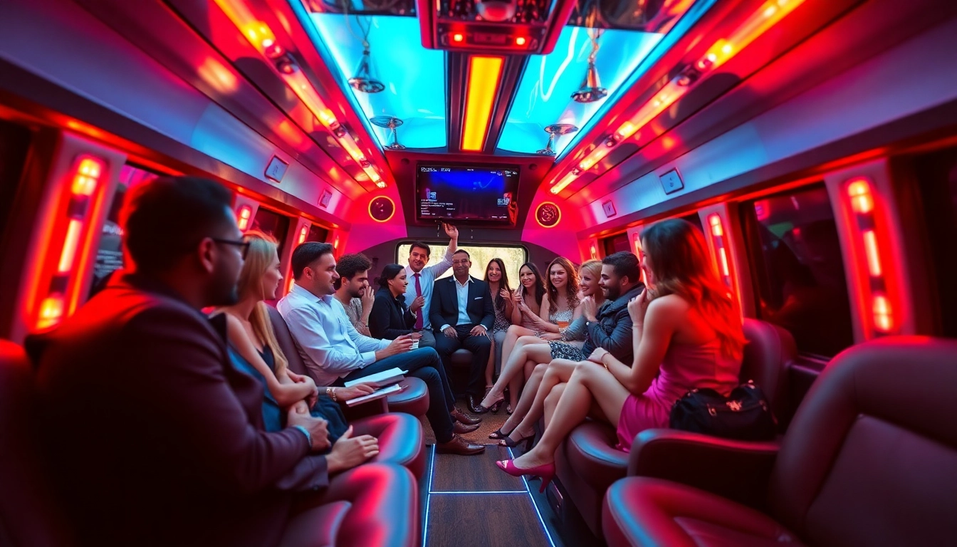 Experience the luxury of an Atlanta party bus with spacious seating and vibrant entertainment features.
