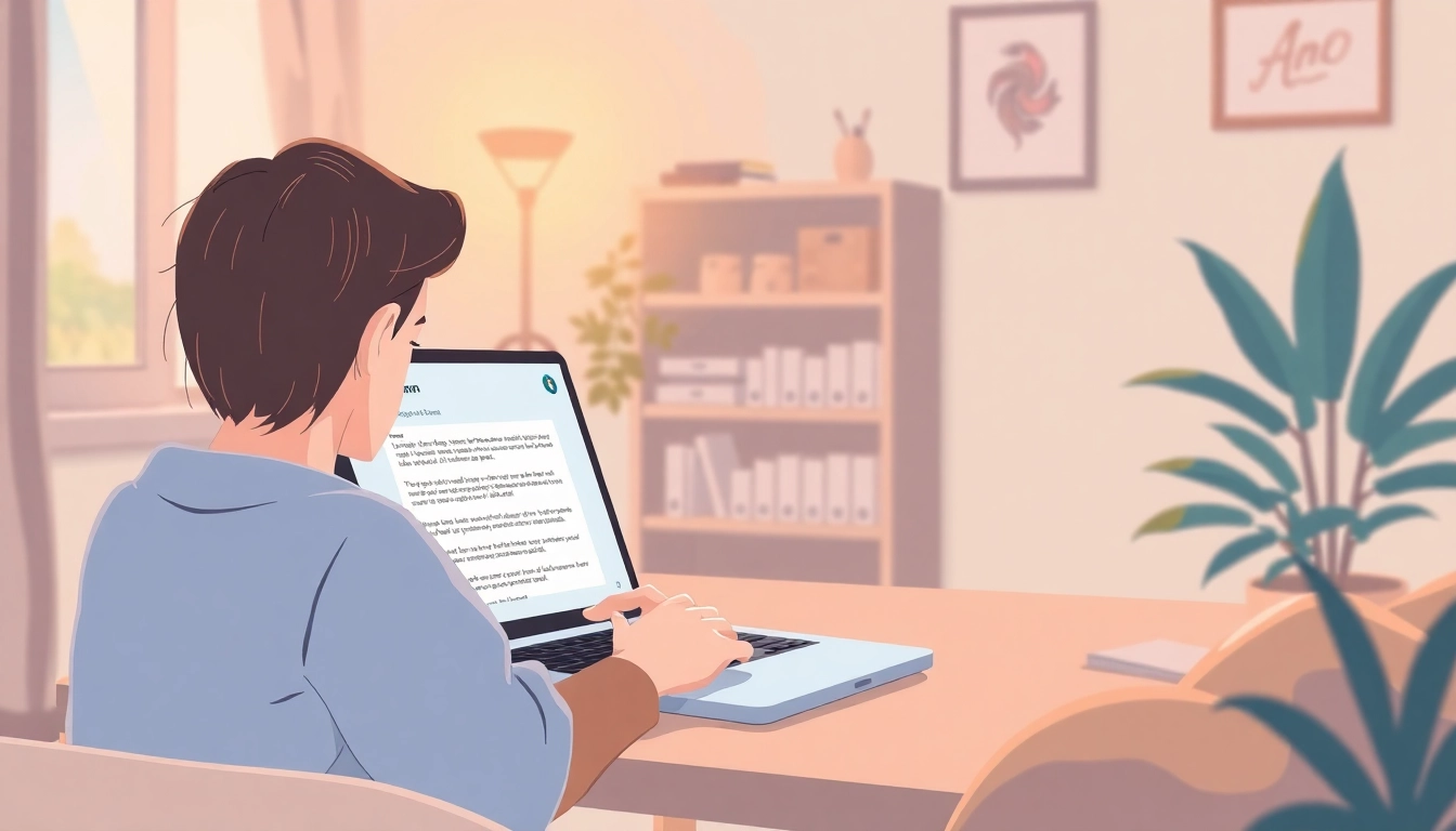 Experience telegram电脑版中文 on a laptop set in a serene home office, showcasing user-friendly interface and productivity.