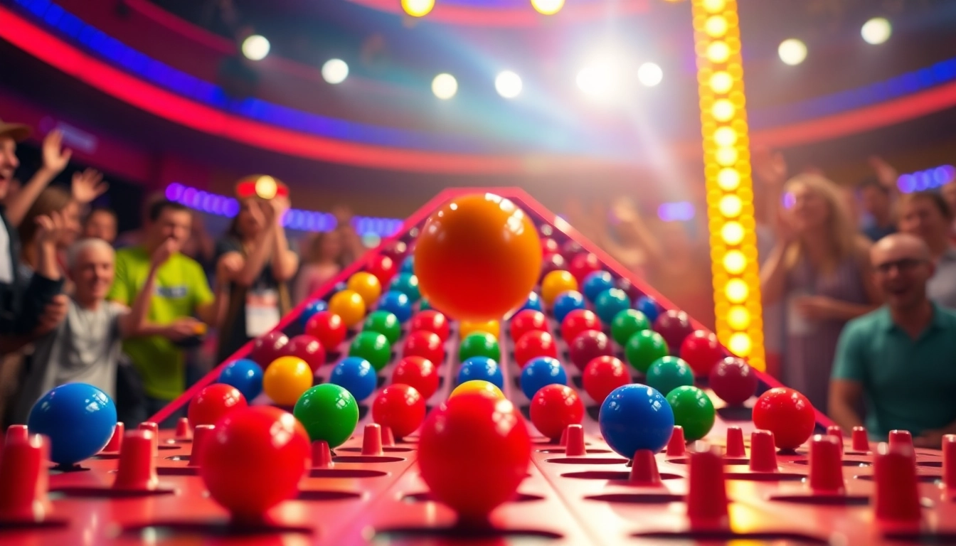 Menangkan permainan plinko slot dengan bola yang jatuh di grid menghibur.