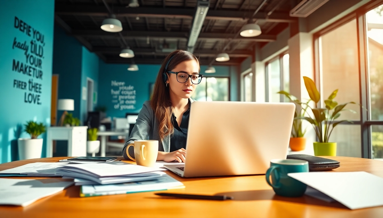 Virtual Assistants working efficiently in a modern office environment.