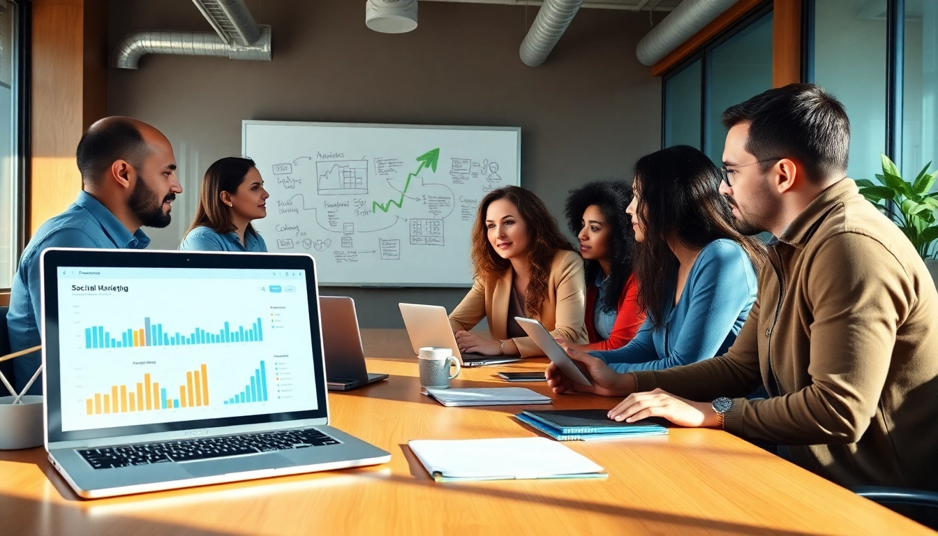 Boost your engagement with social media marketing edmonton strategy session in a modern office setting.