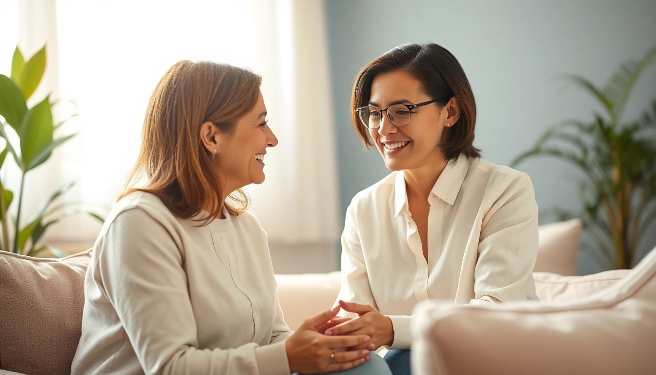 Engaged session with an attachment theory specialist and client in a calming office.