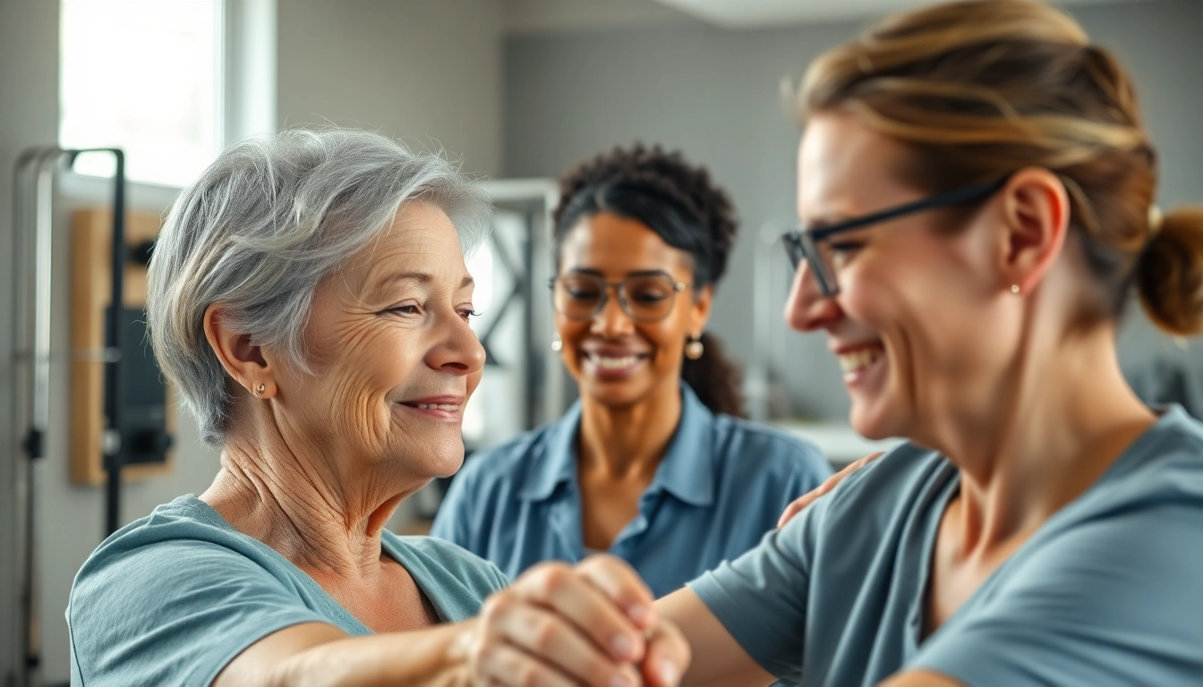 Therapie für Arthrose-Patienten in heller Umgebung zur Förderung der Genesung.