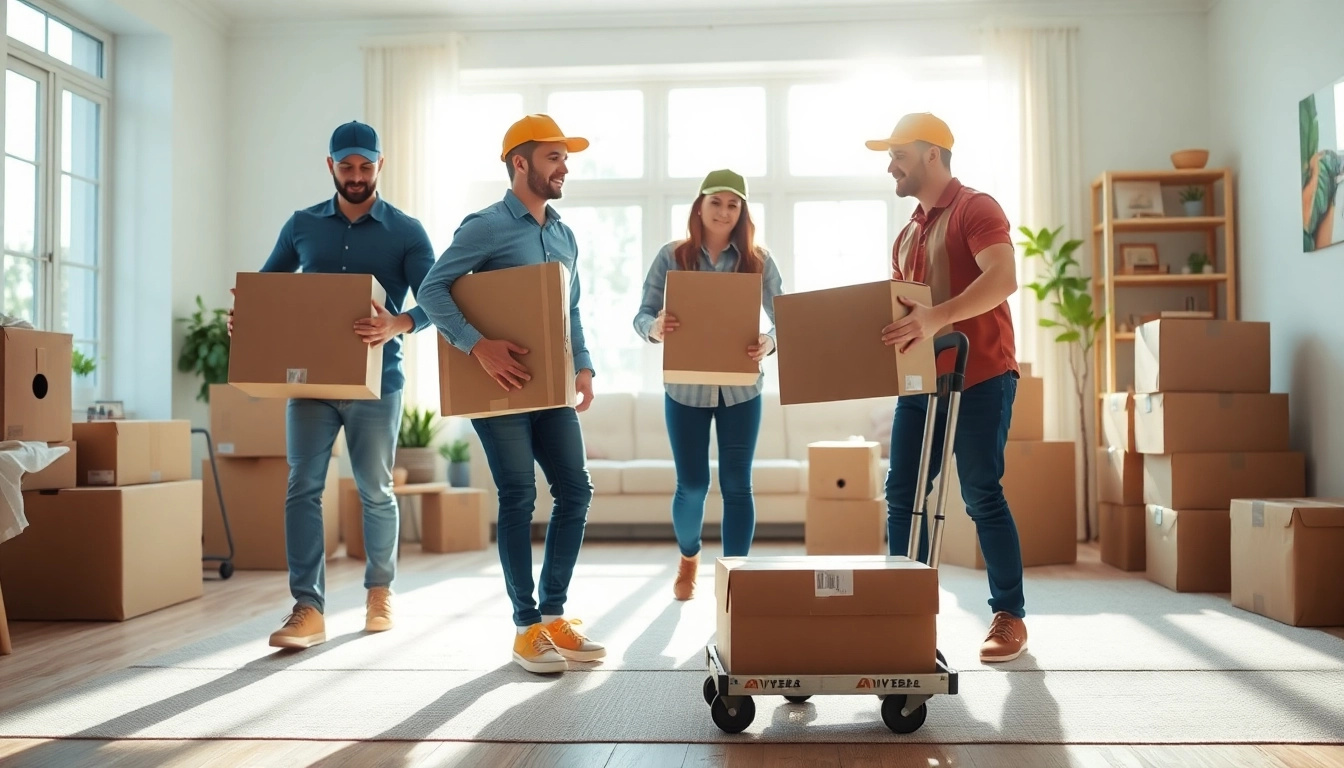 Movers handling belongings at https://bennettsmoving.com/ with care in a bright home environment.