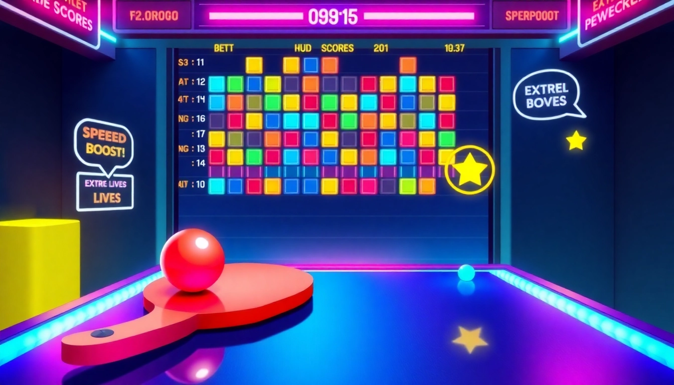 Engage in the action with block breaker de google, showcasing a colorful paddle and bouncing ball.