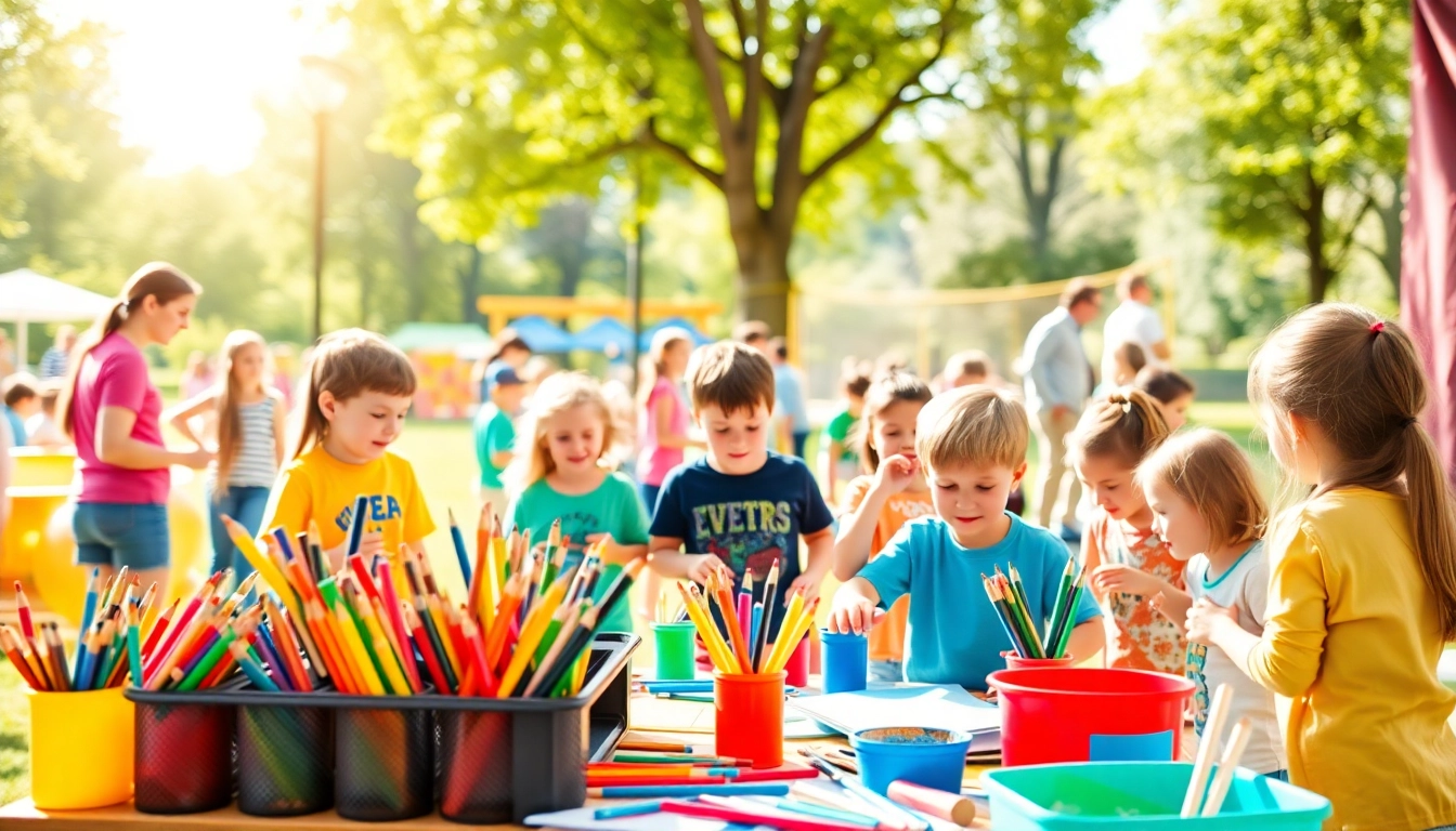 Children happily participating in holiday camps activities, fostering creativity and joy.