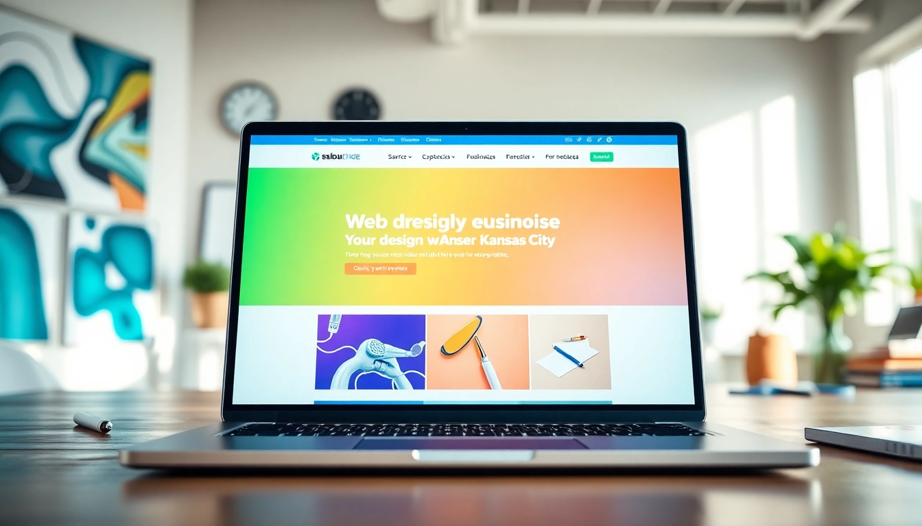 Effective web design kansas city showcased through a modern workspace with creative tools and bright lighting.