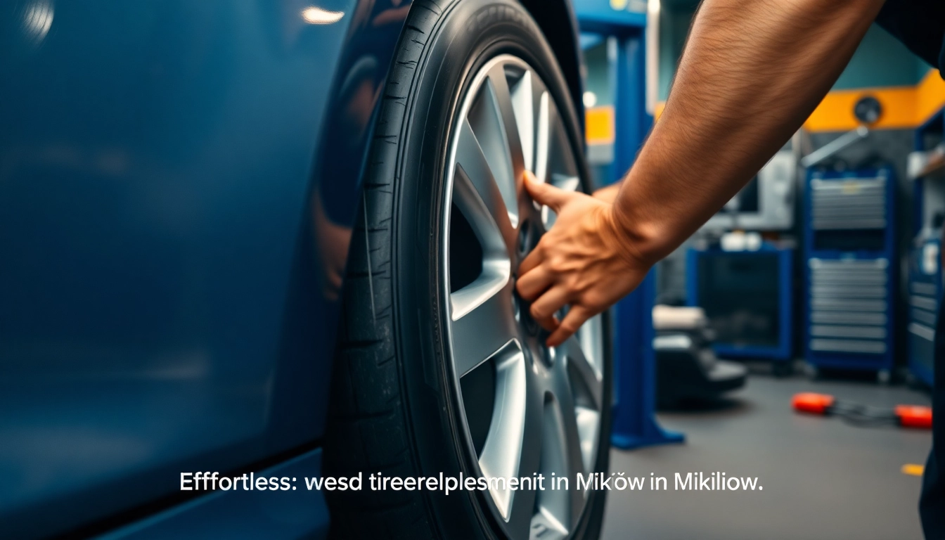 Wymiana koła Mikołów przez profesjonalnego mechanika w nowoczesnym warsztacie.