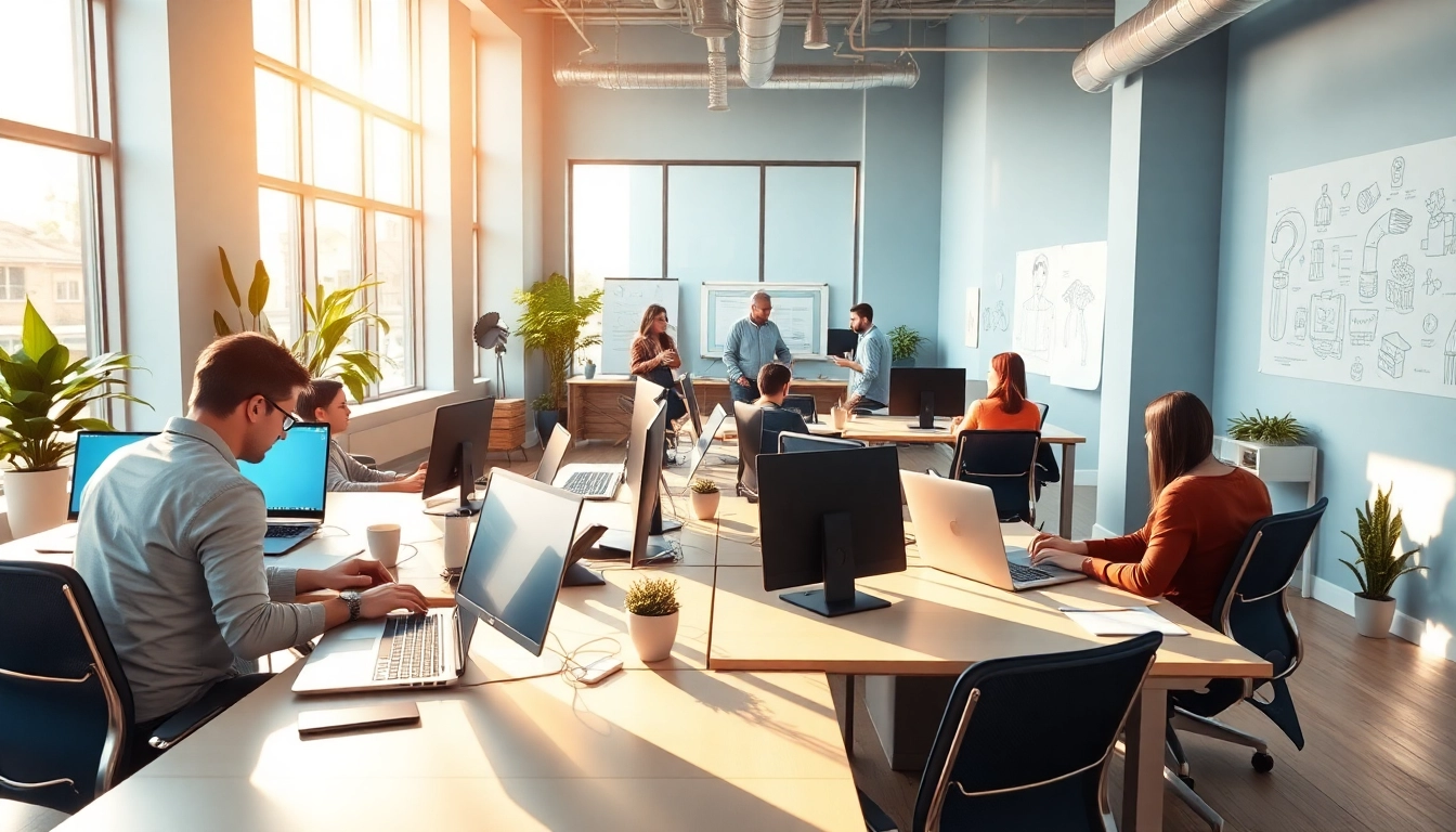 Showcase of professional website design in kansas city focusing on a creative workspace.