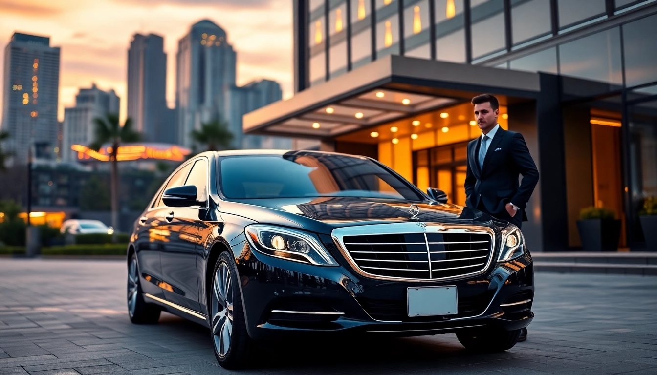 Experience premium vip chauffeur service in a luxurious setting with an elegant vehicle.