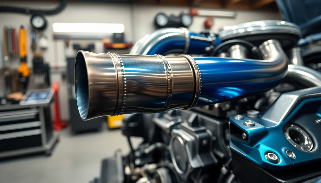 Enhance your performance with a high-quality charge pipe kit installed on an engine.